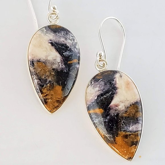 The Girl With Kaleidoscope Eyes Jewelry - Indian Blanket Jasper Sterling Earrings